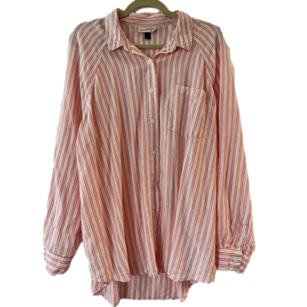 Universal Thread Pink Striped Button Down Shirt